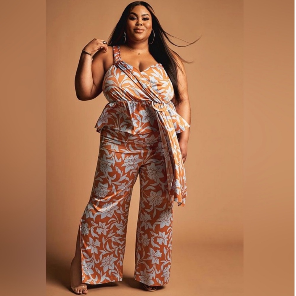 Nina Parker Orange and Blue Floral Set 1X